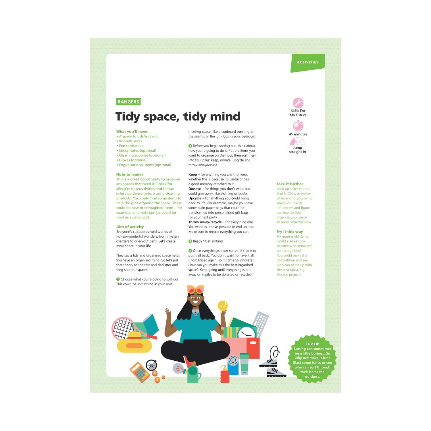 Rangers UMA - skills for my future  - tidy space, tidy mind