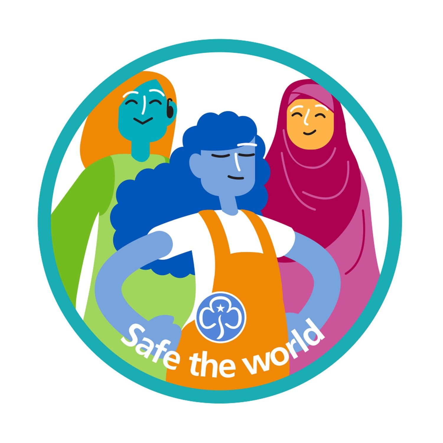 Safe the world woven badge (old trefoil)
