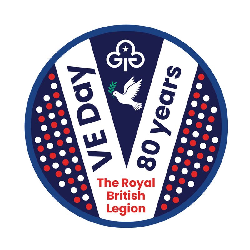 VE day 80th anniversary woven badge