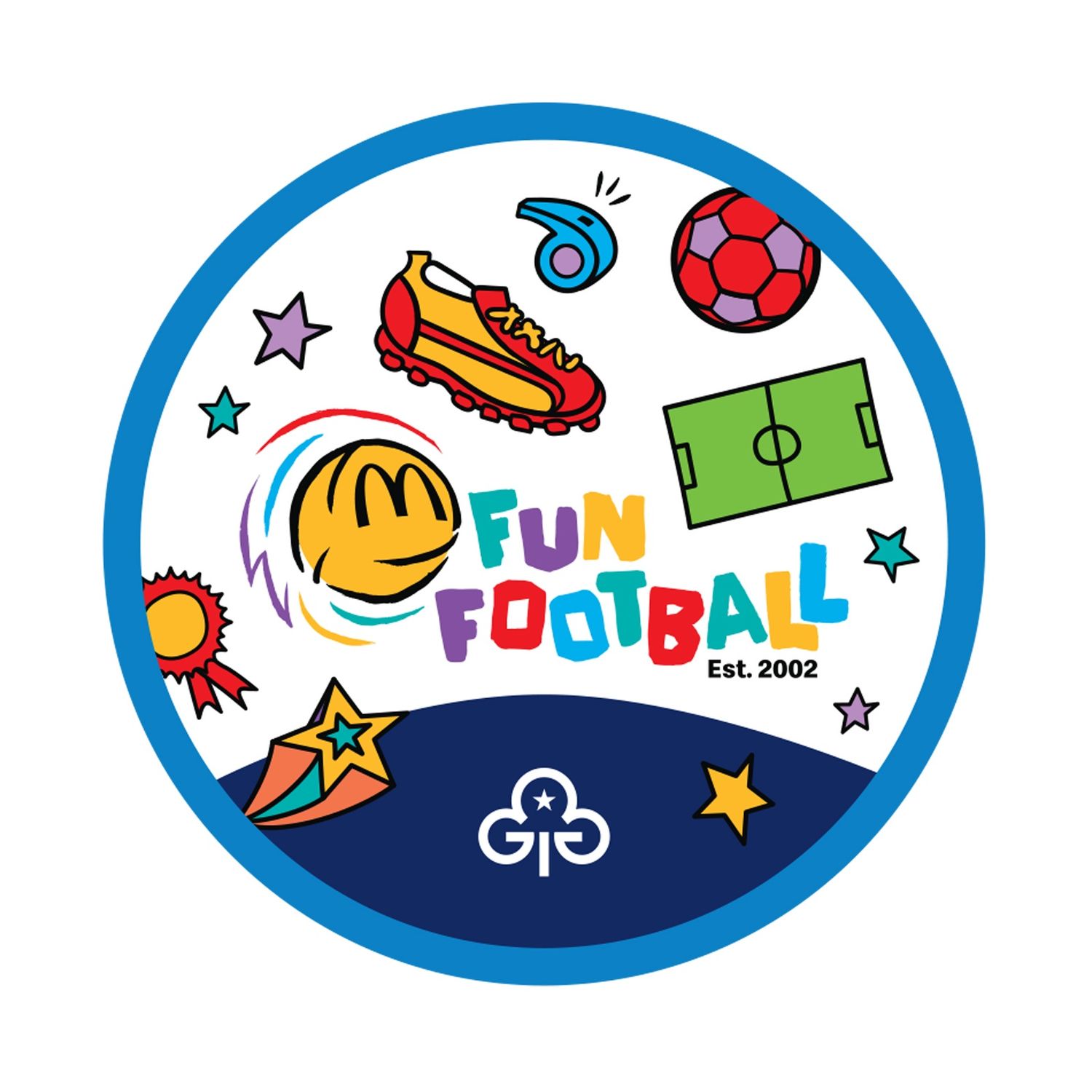 Fun football woven badge