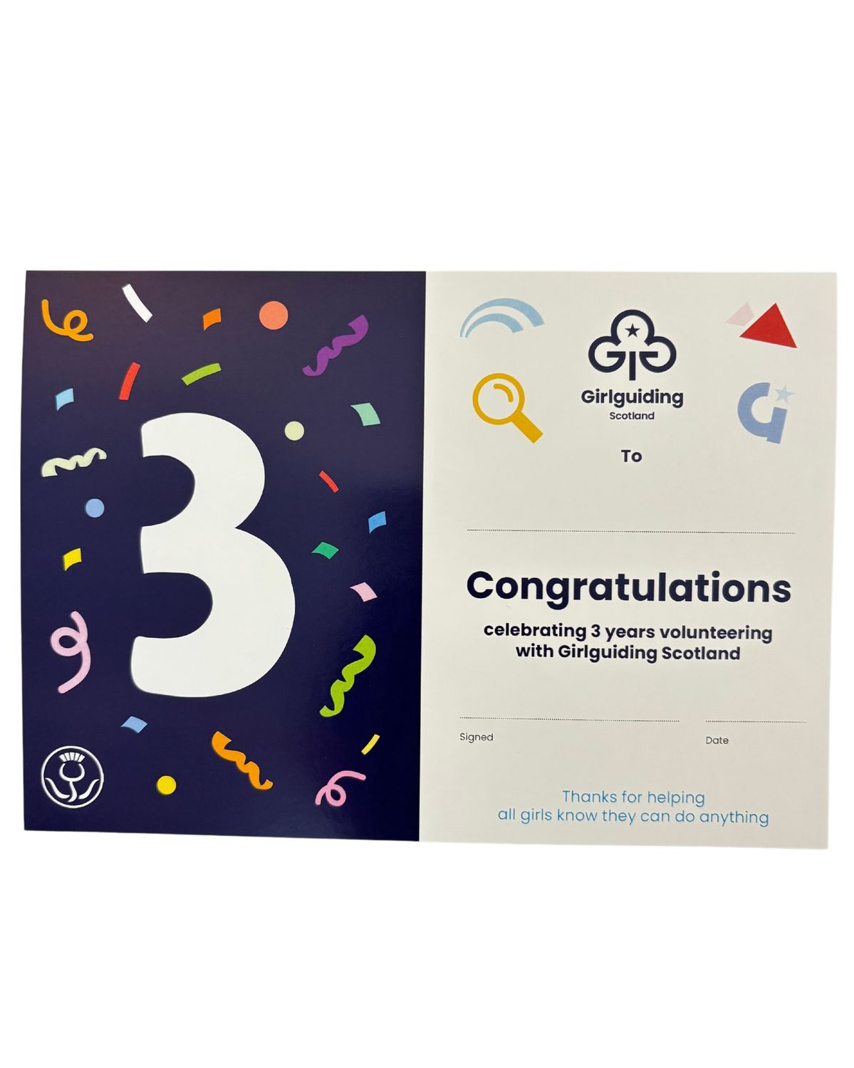GGS 3 year service certificate