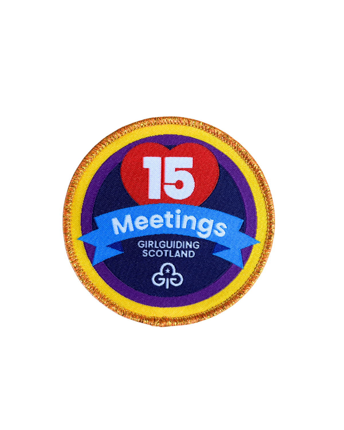 Girlguiding Scotland first 15 meetings woven badge