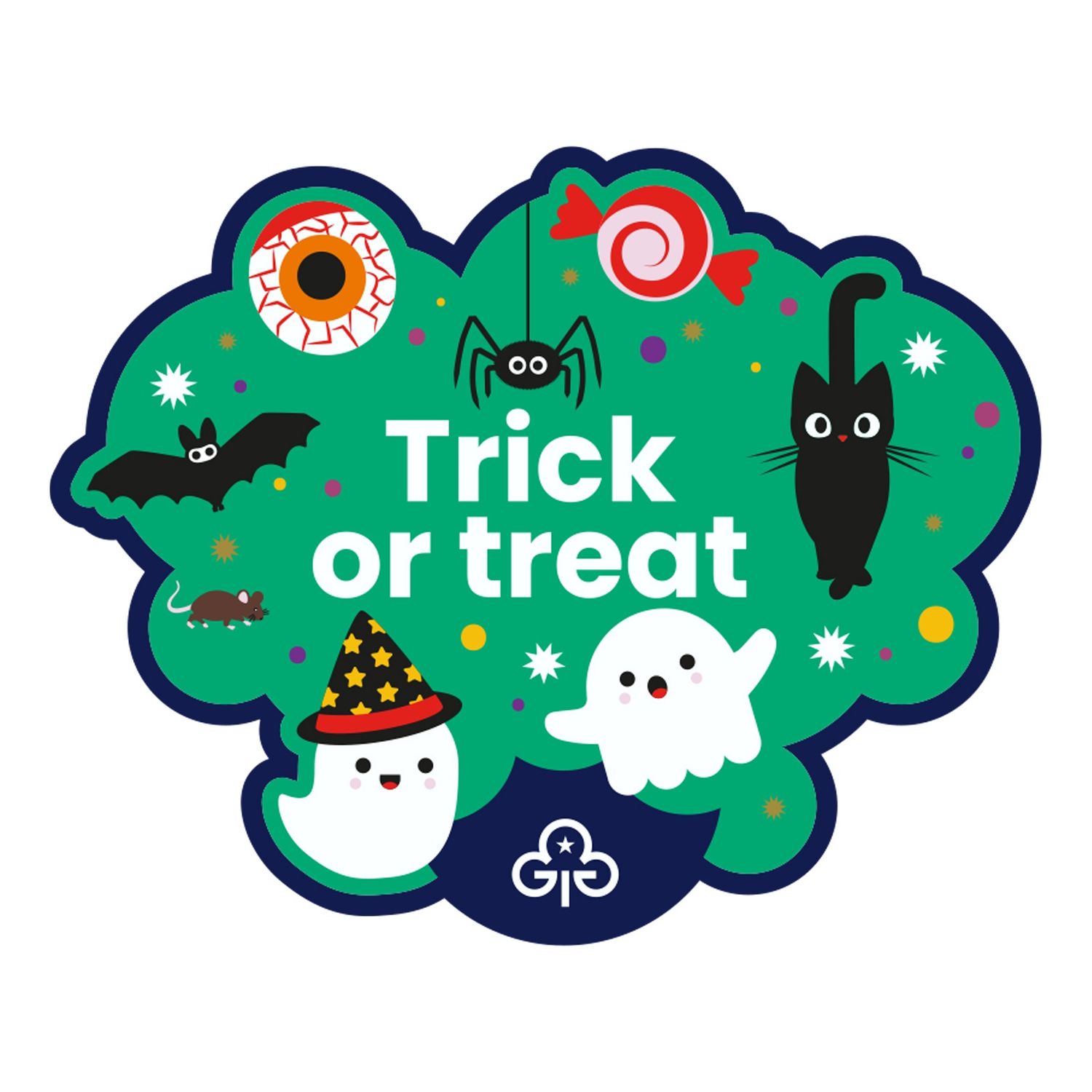 Trick or treat halloween woven badge