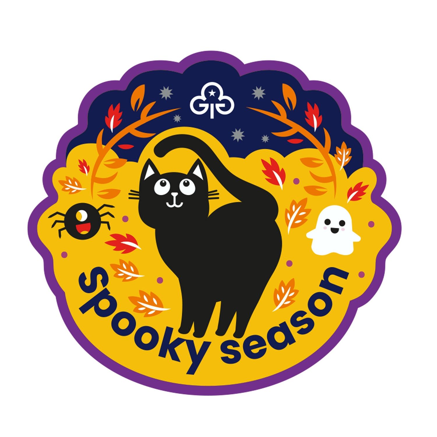 Spooky season halloween woven badge