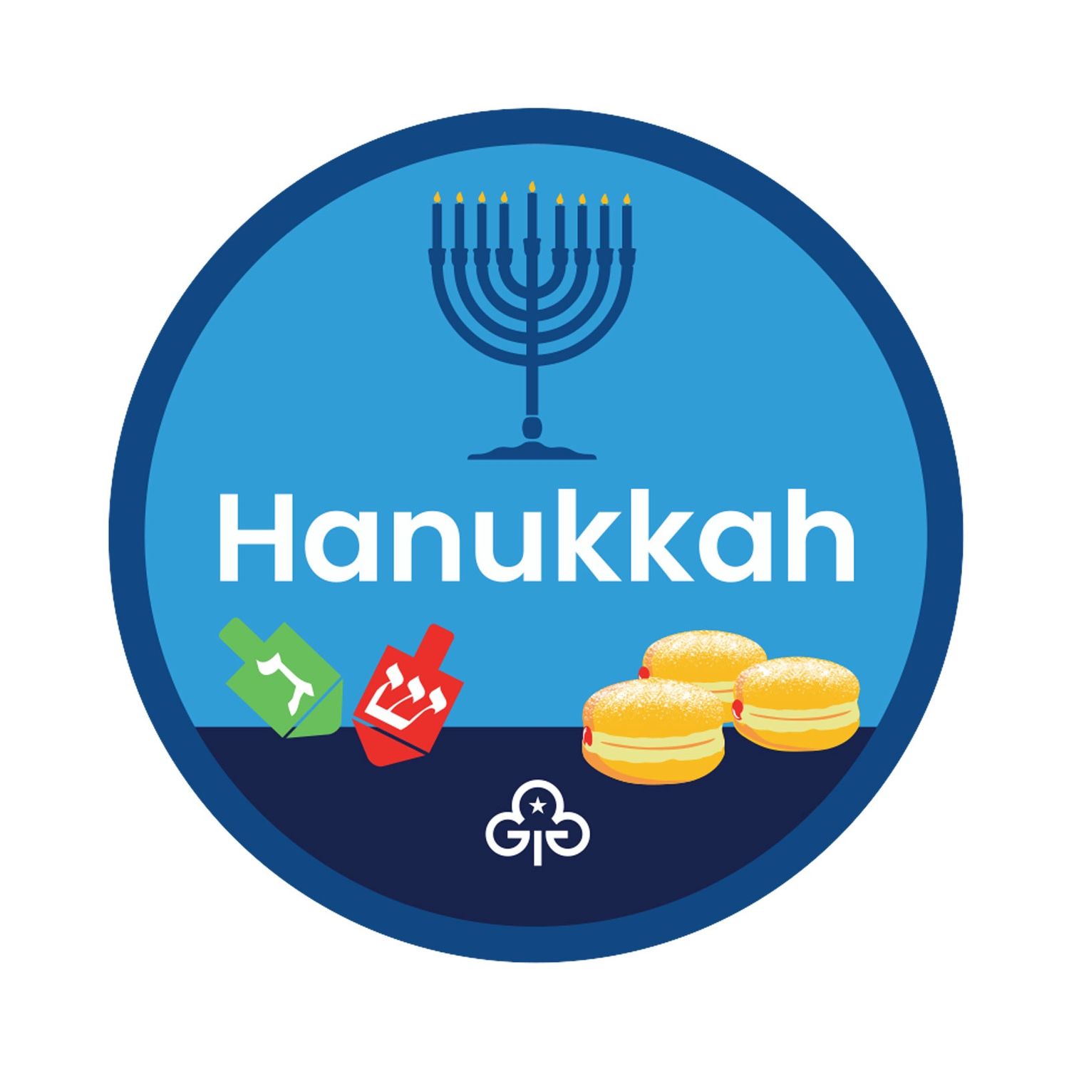 Hanukkah holiday woven badge