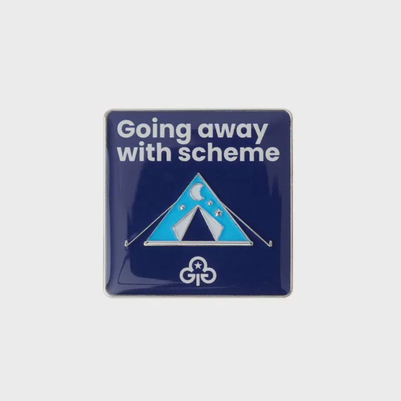 Going away with scheme, Option: Metal badge