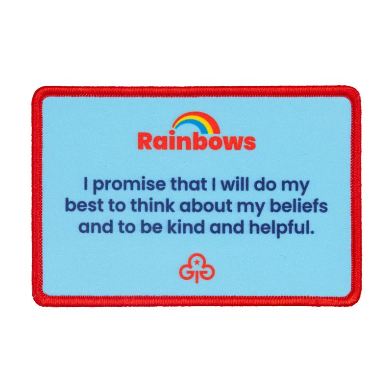 Remember your promise Rainbows woven badge