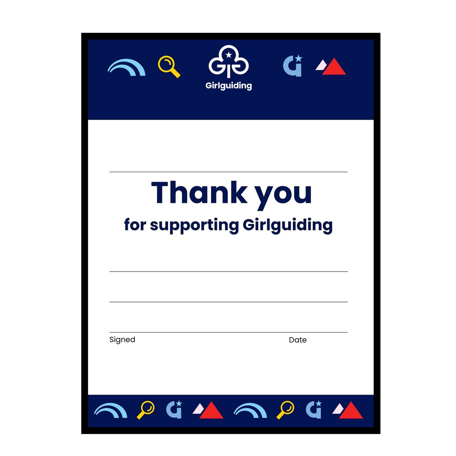 Thank you certificate