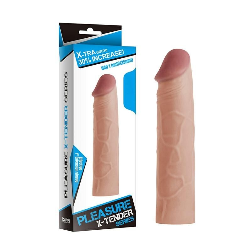 Add 2.5 cm Pleasure X Tender Penis Sleeve (Flesh)