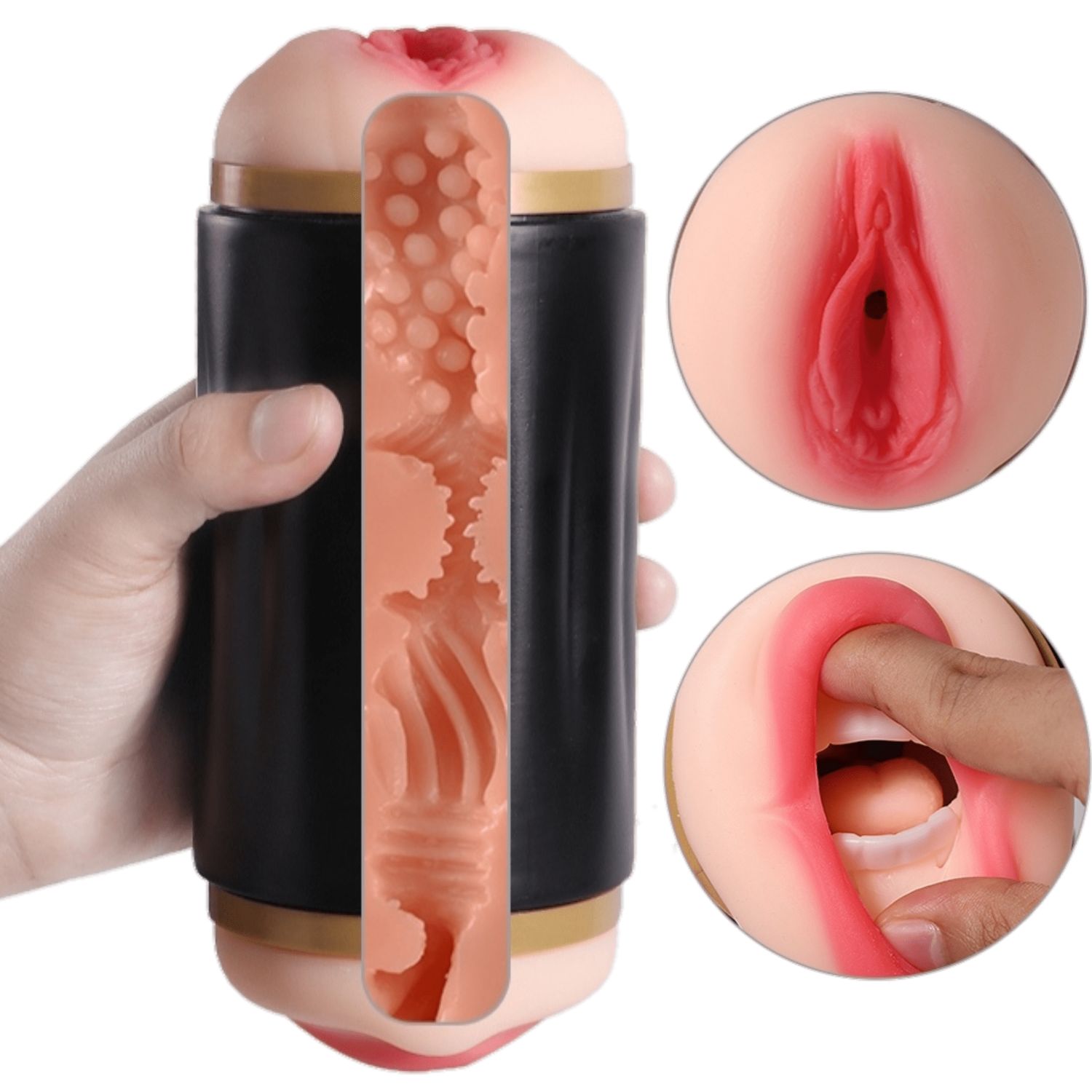 Double Sided Pleasure Pro Automatic Vibrating Mastrubator