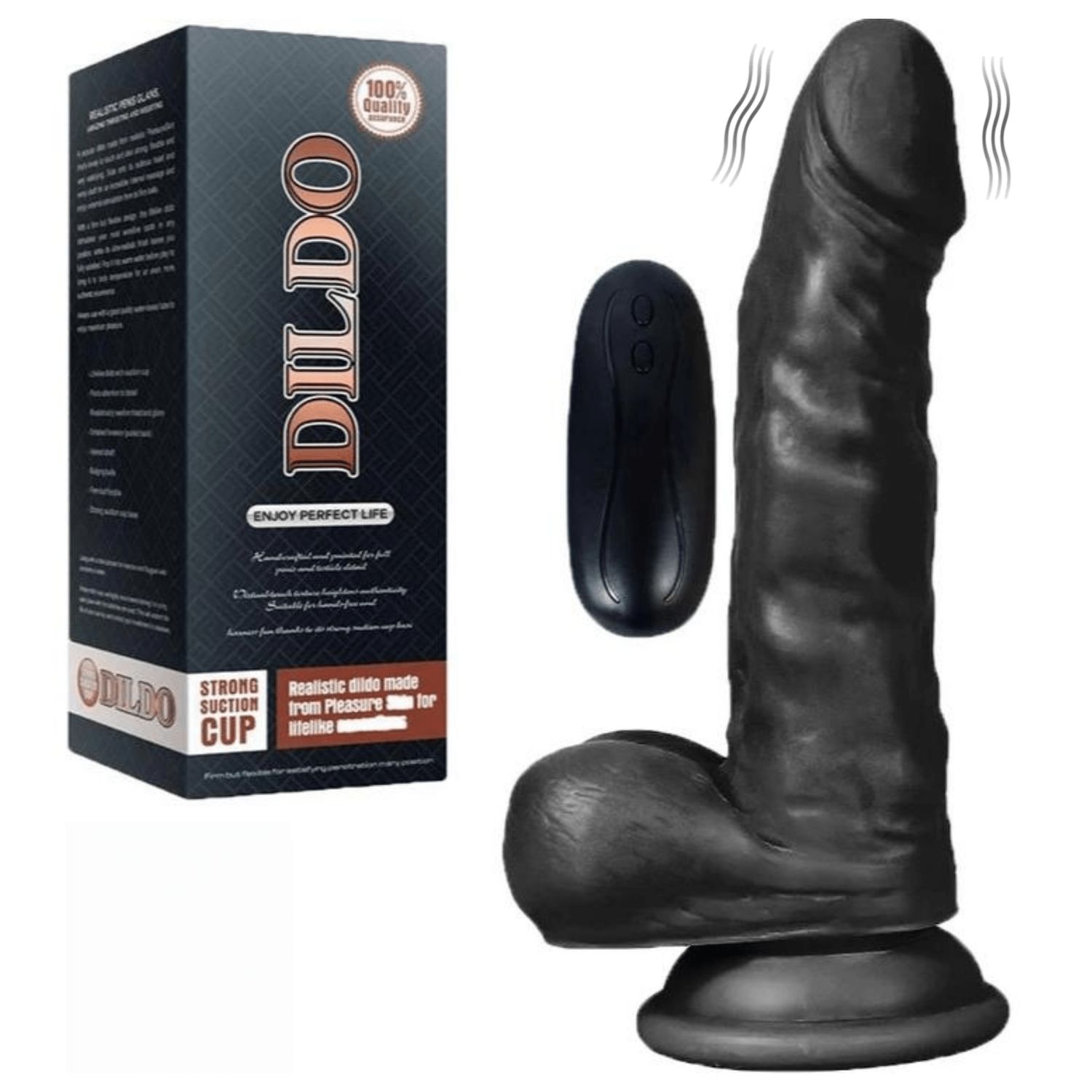 Hunk Eagle Black Vibrating Dildo 17cm