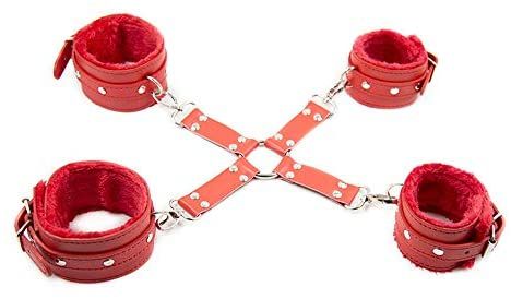 Red X Ankle Wrist CuffsSet