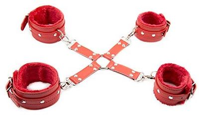 Red X Ankle Wrist CuffsSet