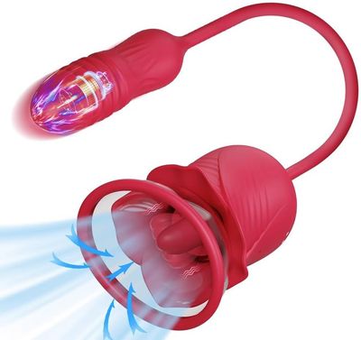 Rose DeLux Pro Suction G-Spot Clitoris Vibrator Rose DeLux Pro Suction G-Spot Clitoris Vibrator