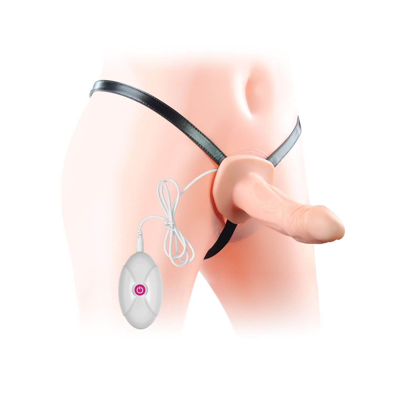 Unisex Strap On with a Vibrating Dildo and Remote