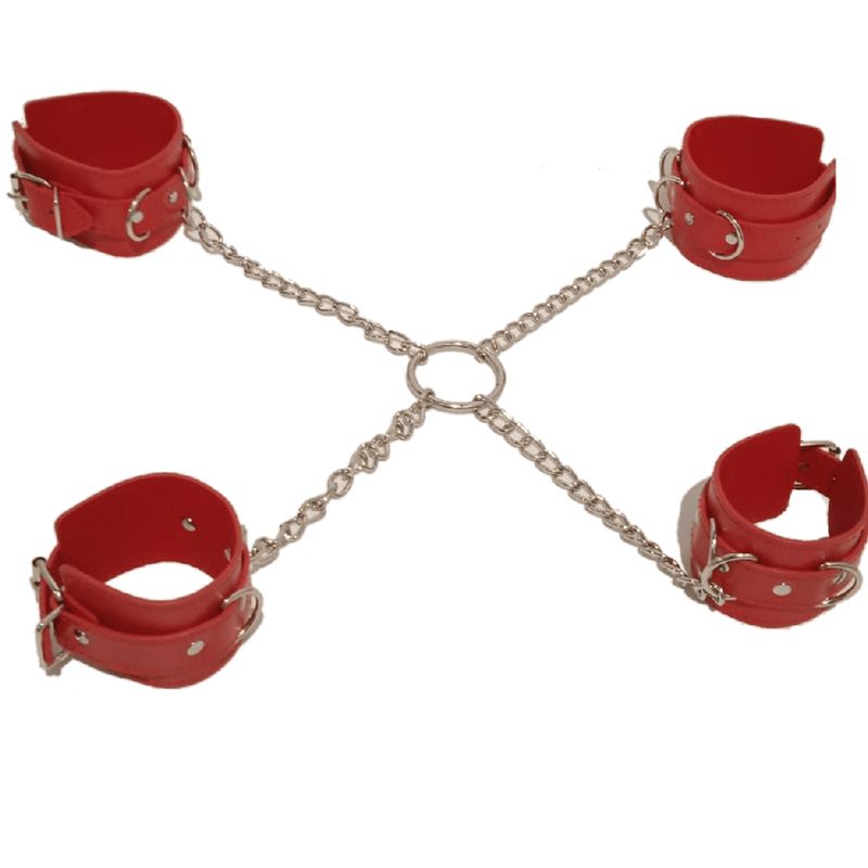 Pure Seduction - Hands & Feet Cuffs With Chain Pure Seduction - Hands & Feet Cuffs With Chain