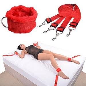 Red Velvet Bed Restraints