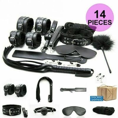 Seduce Me Black 14 Piece Bondage Set