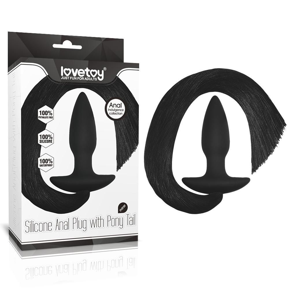 Silicone Anal Plug with Pony Tail