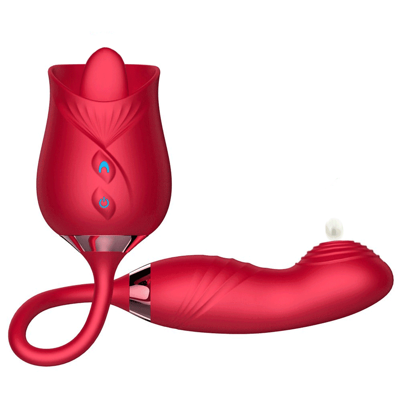 Lickable Luxury Pulsating Thrusting Rose Vibrator