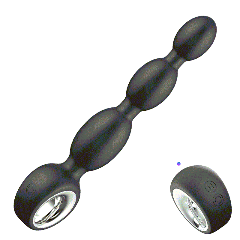Unisex Vibrating Anal Beads With Ring Remote Control