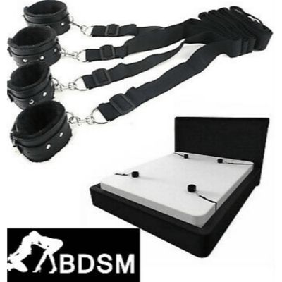 Under Bed Restraints With Padded Leather Cuffs Under Bed Restraints With Padded Leather Cuffs