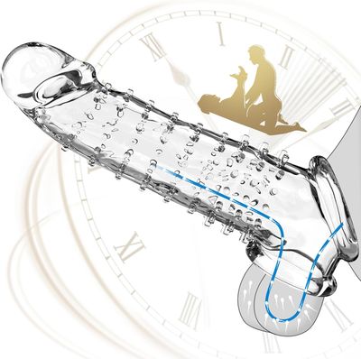 Transparent Textured Penis Sleeve – Stretchable Penis Extension