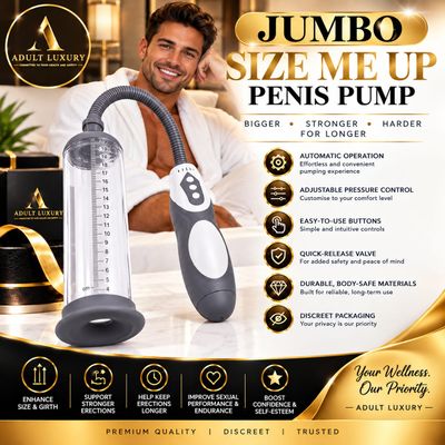 JUMBO Size Me Up Penis Pump Masturbator | Ultimate Performance & Stamina