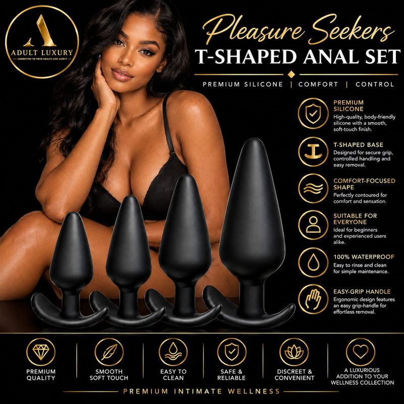 Pleasure Seekers T-Shaped Anal Set – 3-Piece Silicone Set