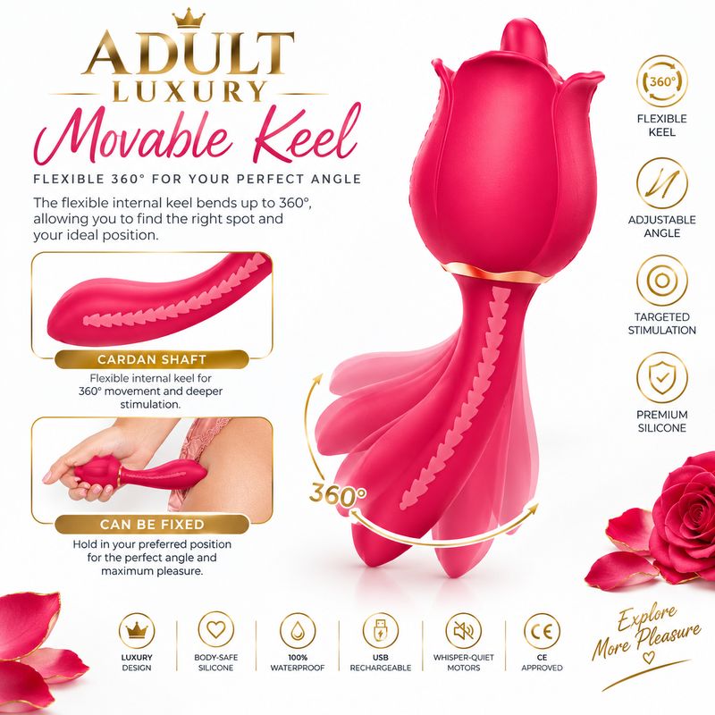 Adult Luxury Spoil-Me Rose™ Licking Vibrator Pro 4-in-1