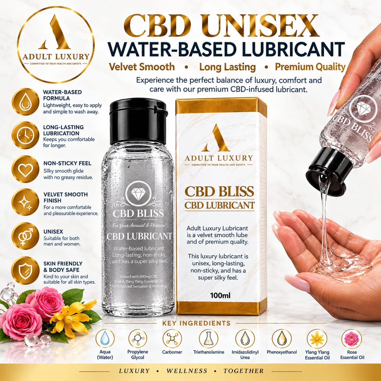 CBD Unisex Water-Based Lubricant