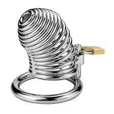 Spiral Steel Cock Cage With A Lock