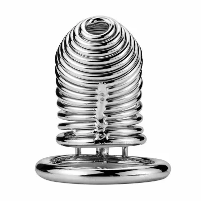 Spiral Steel Cock Cage With A Lock