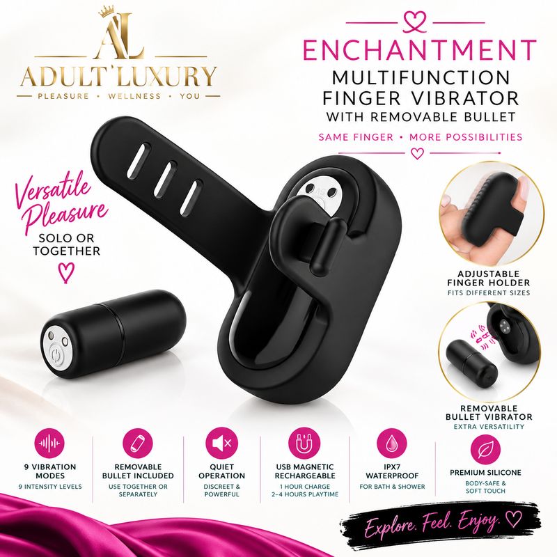 Enchantment Multifunction Finger Vibrator with Removable Bullet | Adult Luxury