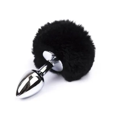 Pom Pom Black Metal Anal Plug