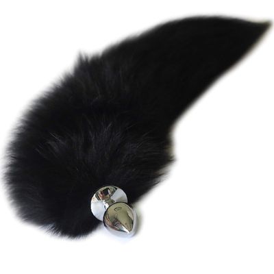 Fox Tail Anal Butt Plug - Black
