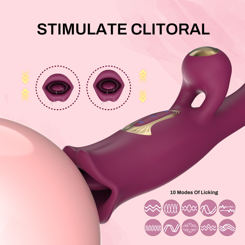 Kiss Of Passion Multifunction Flapping  Suction Vibrator