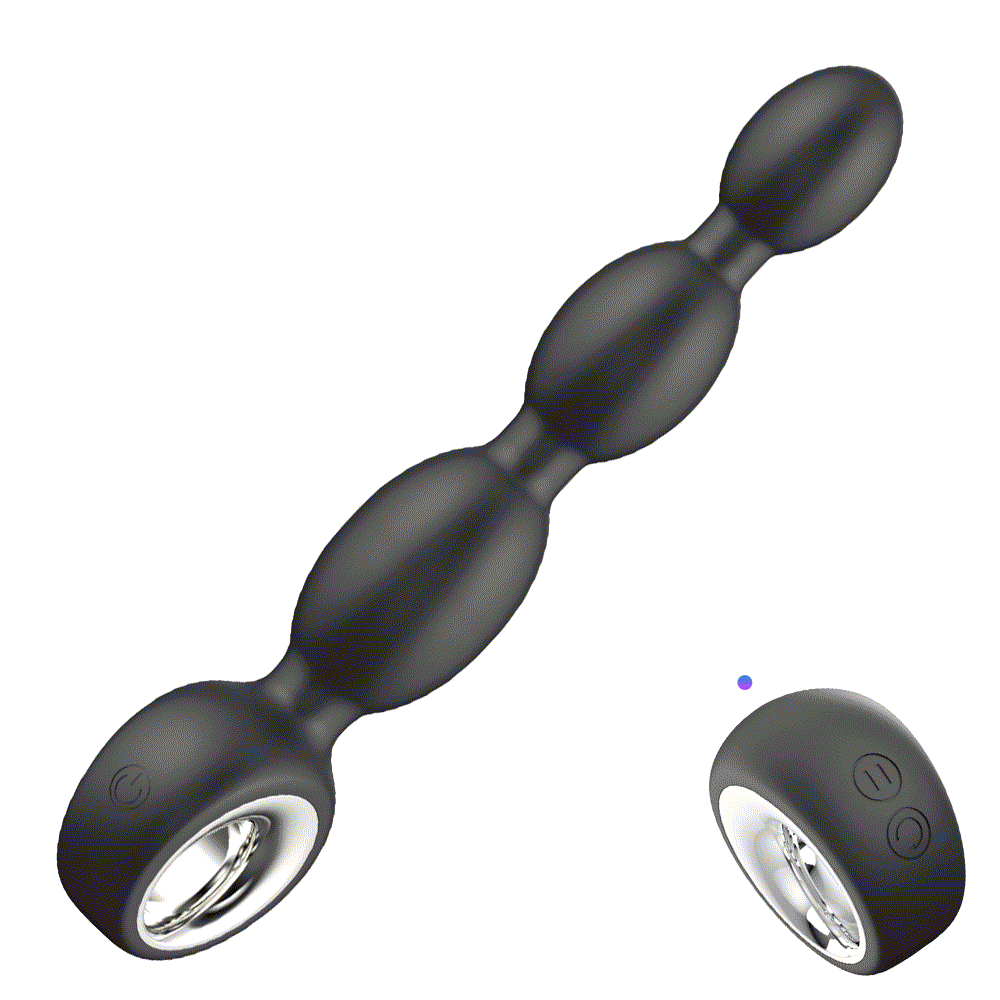 Unisex Vibrating Anal Beads With Ring Remote Control Unisex Vibrating Anal Beads With Ring Remote Control