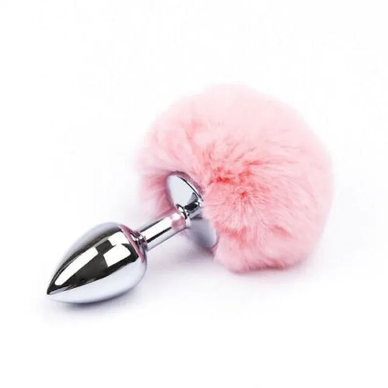 Pom Pom Pink Metal Anal Plug