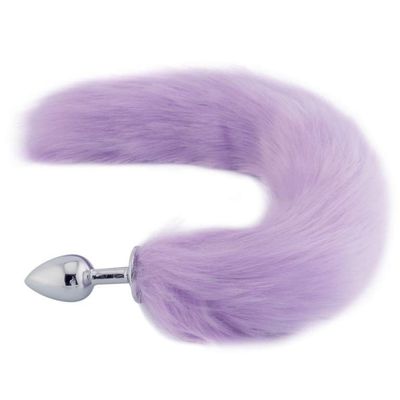 Fox Tail Anal Butt Plug - Purple