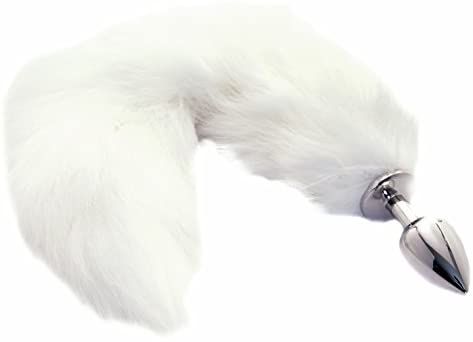 Fox Tail Anal Butt Plug - White