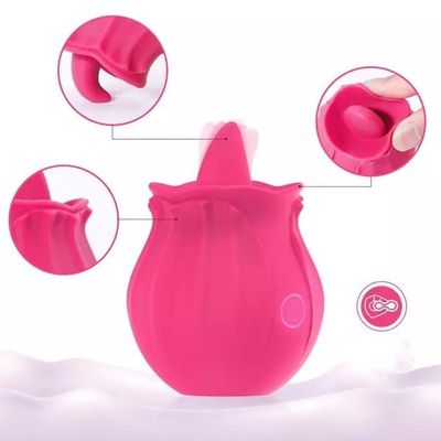 Luxury ♥️ Rose Tongue Vibrator - Bright Pink