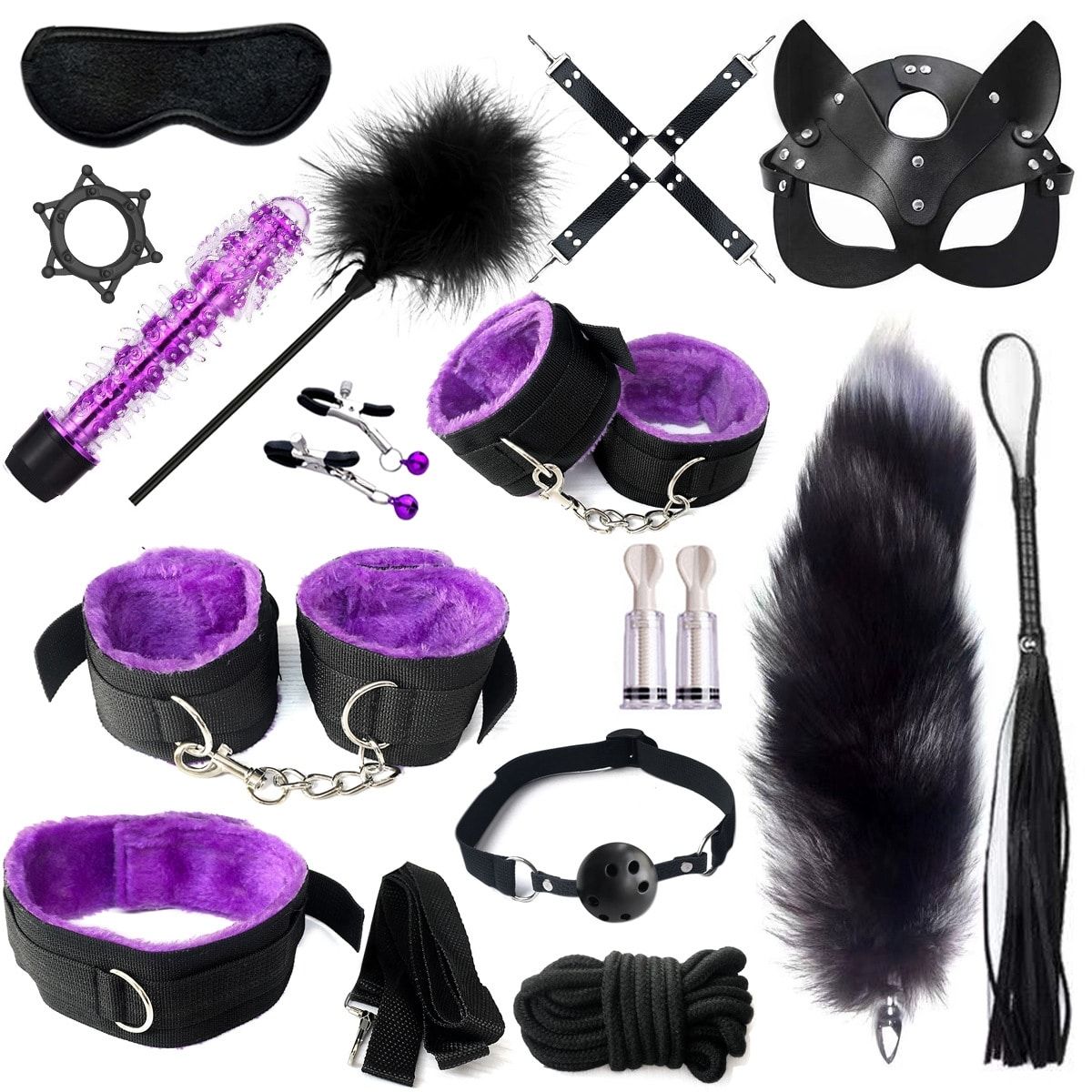 Exotica Purple Couples Fun Bondage & Sex Toy Set