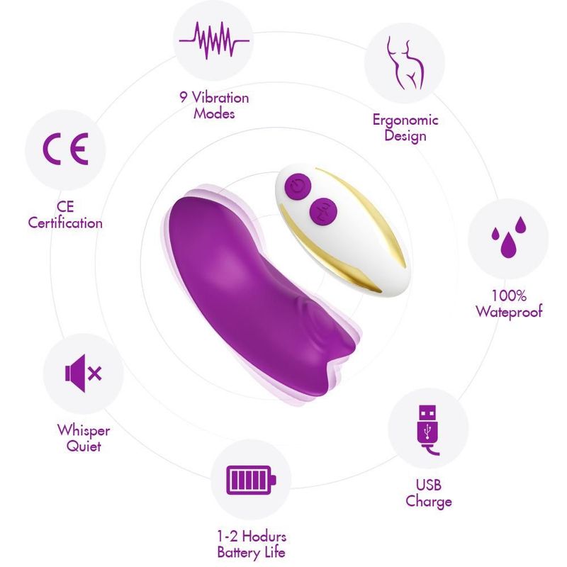 Magnetica® Panties Vibrator - Purple