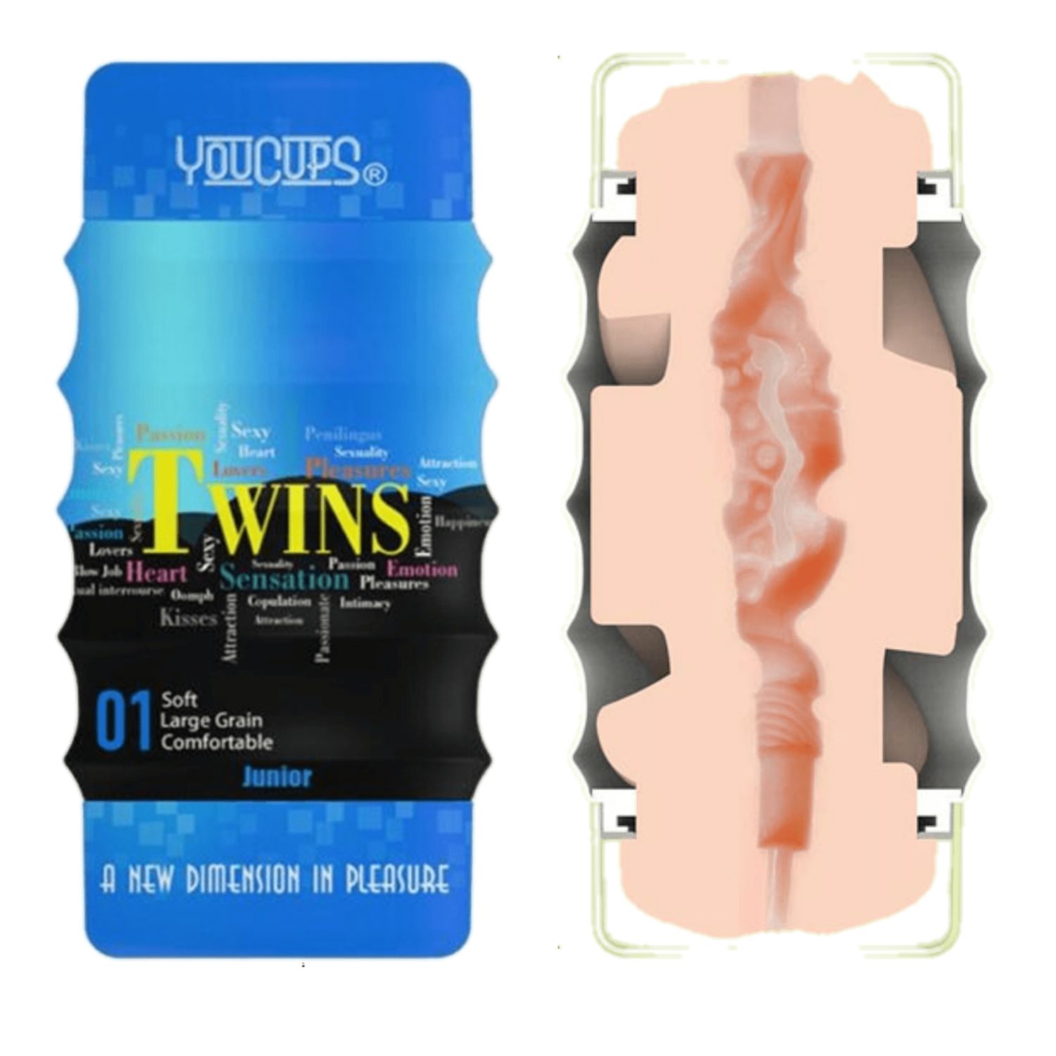 Youcups Twins Double Sided Air Suction Masturbation Cup