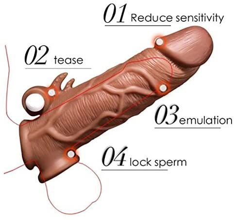 Big Boy Realistic Penis Enlargement Vibrating Sleeve