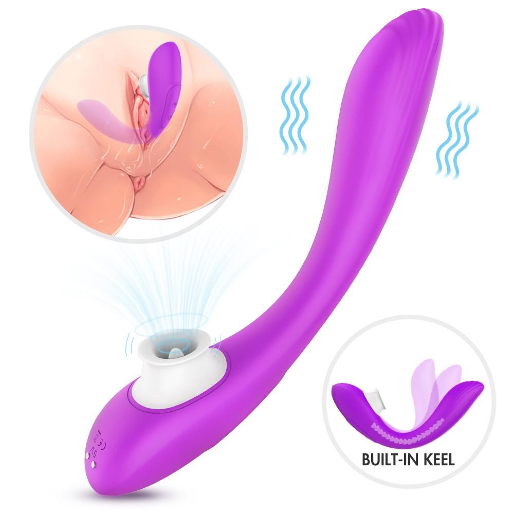 Instinct® Tongue Bendable Sucking Vibrator - Purple