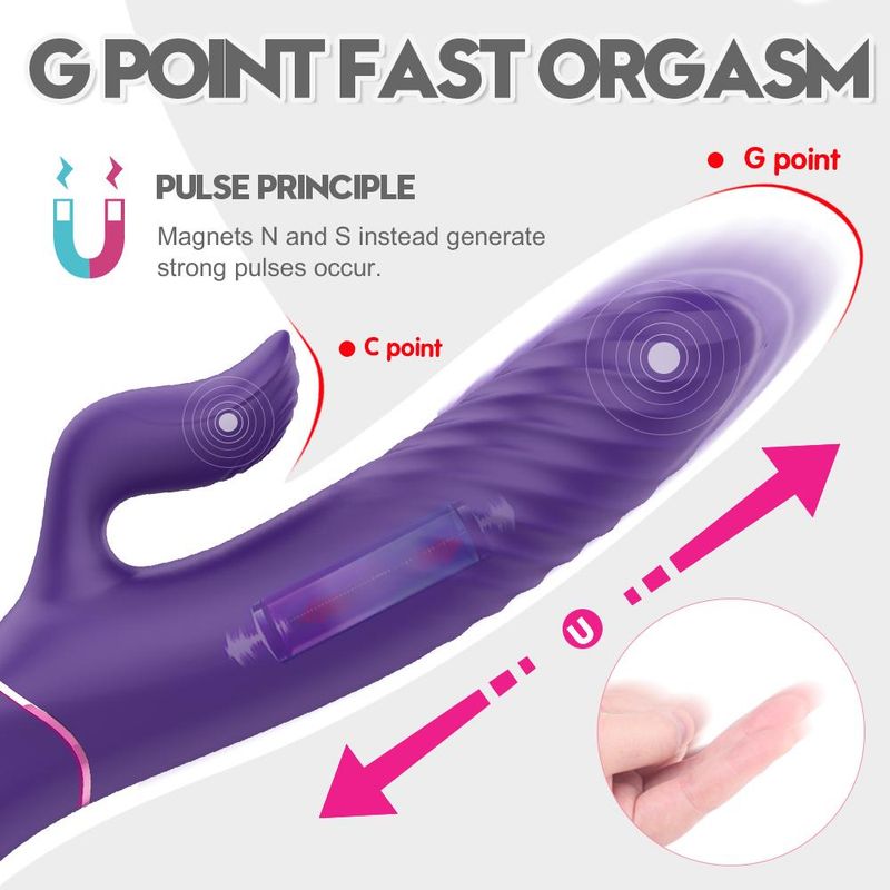 Luxury Thrusting Pro ® Silent Heating Thrusting Vibrator - Purple