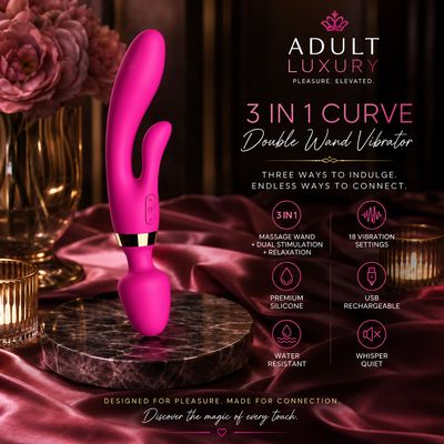 3 in 1 Curve Double Wand Vibrator