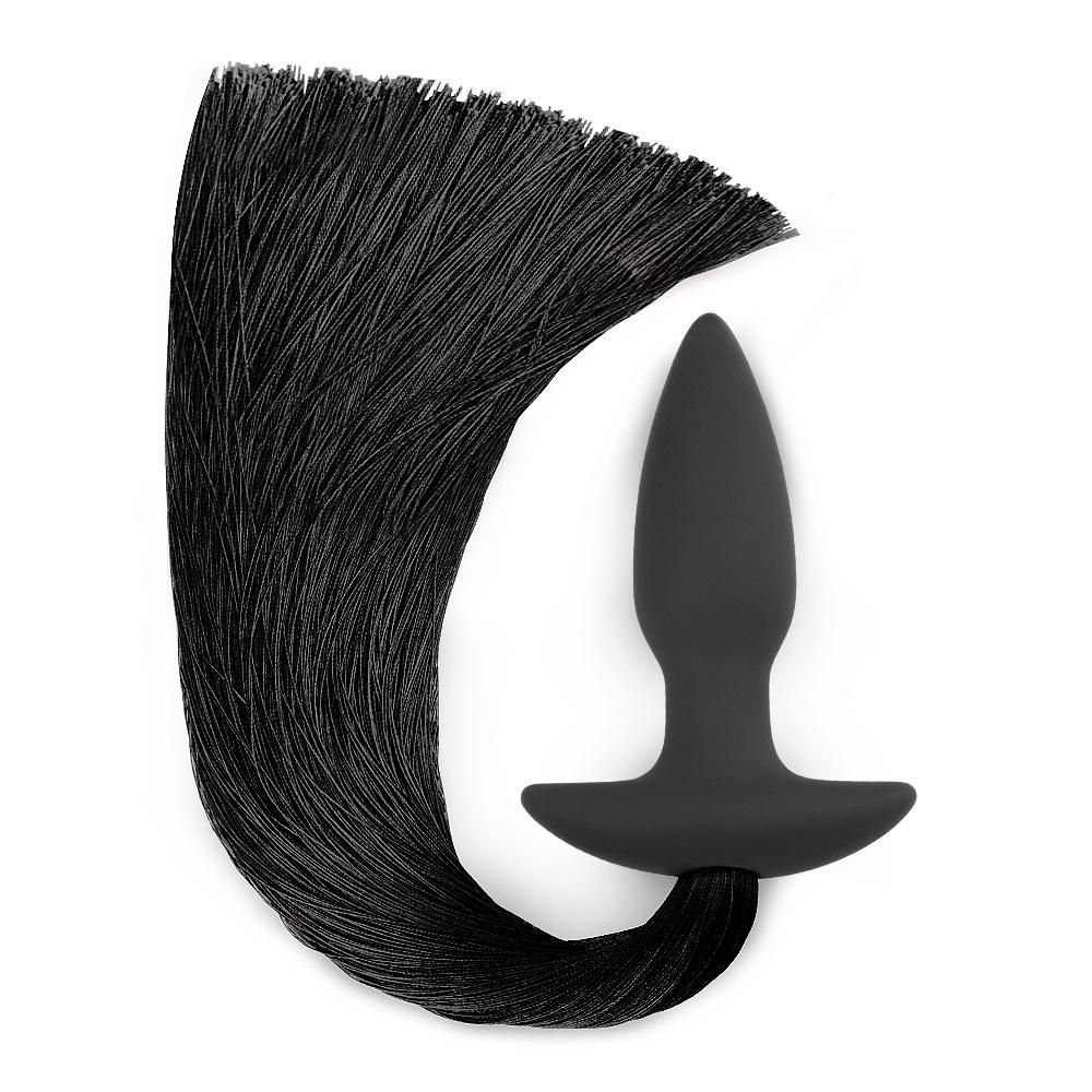 Adult Luxury Silicone Anal Plug with Pony Tail Adult Luxury Silicone Anal Plug with Pony Tail